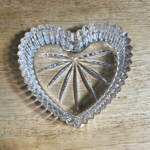 Vintage Cut Glass Crystal Trinket Bowl